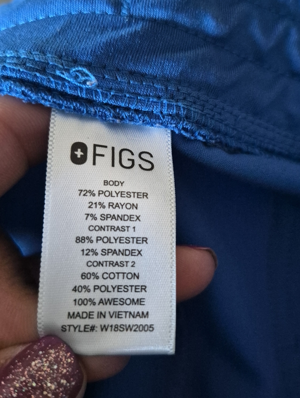 Figs Zamora Jogger Scrub Pants Sz Small Blue Style#W18SZ2005 Nurse Medical - Picture 8 of 13